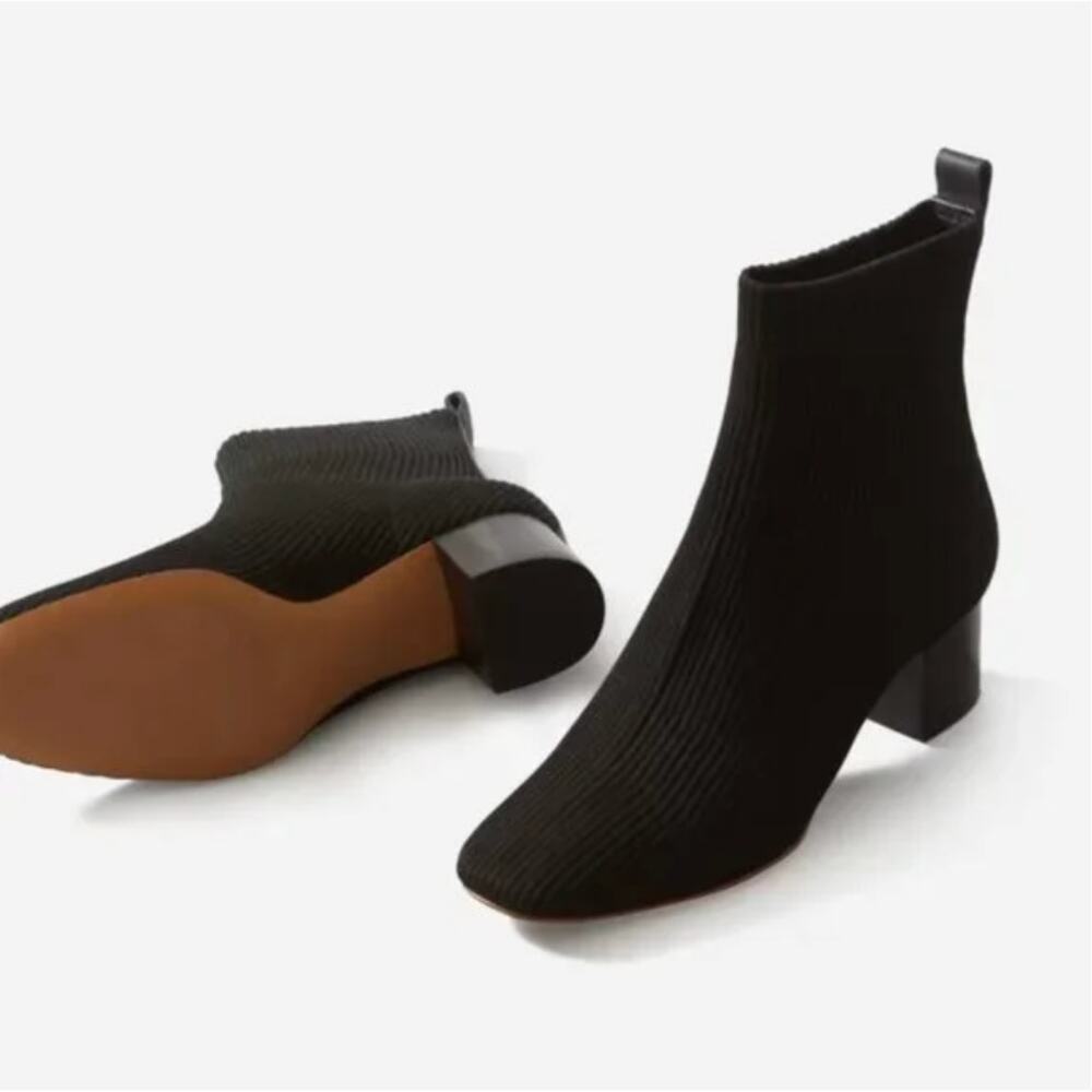 EVERLANE The Glove Boots Ribbed Knit Black Sz 8.5